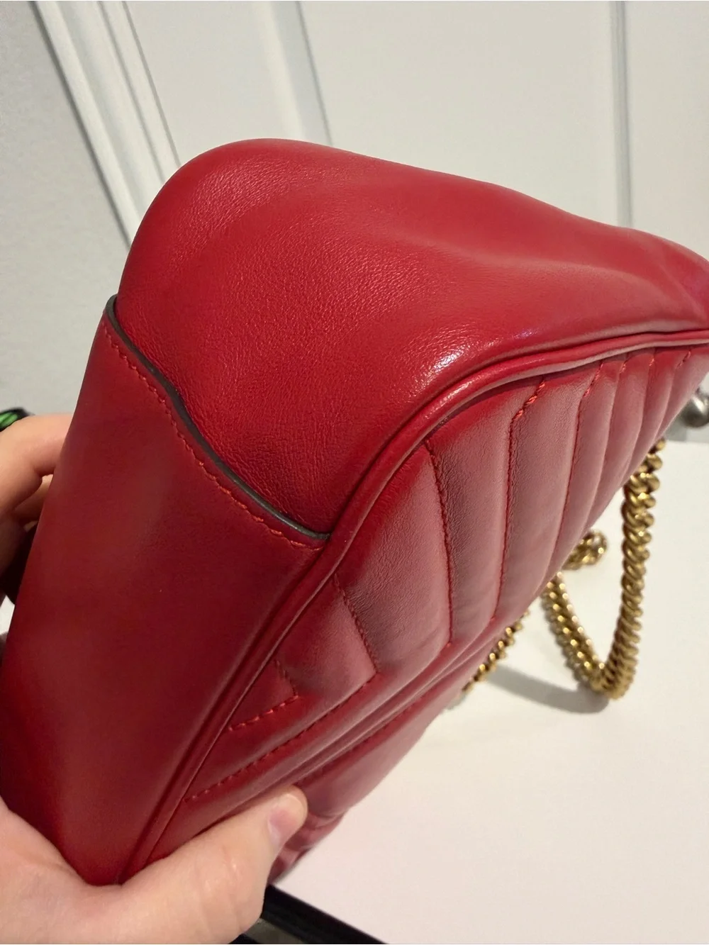 Gucci GG Marmont Small Matelassé Shoulder Bag – Red Leather